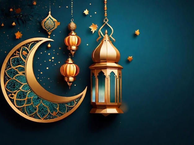 Ramadan eid mubarak fond islamique généré par l'IA