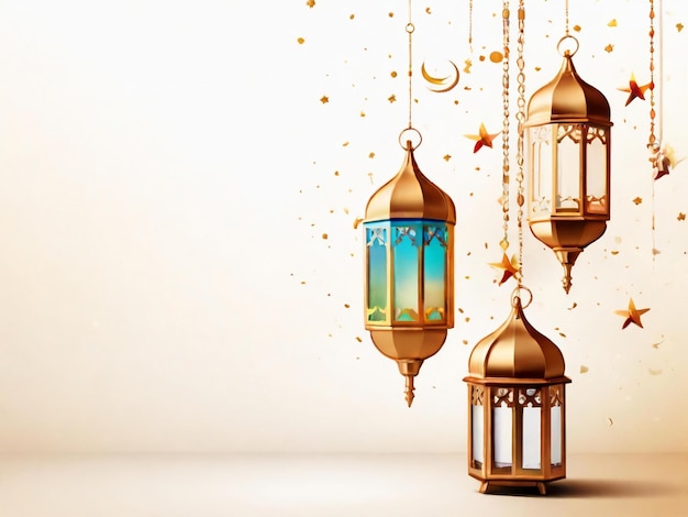 Ramadan eid mubarak fond islamique généré par l'IA