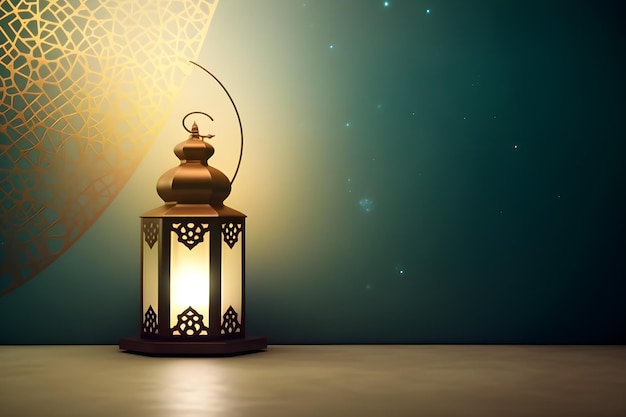 Ramadan Kareem Contexte rendu 3d avec espace vide Généré ai