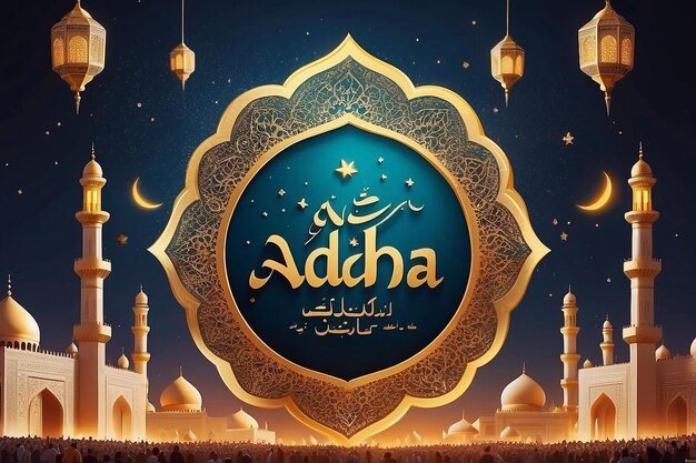 Ramadan Kareem amp Eid Mubarak amp Eid al Adha fond de célébration traditionnelle colorée