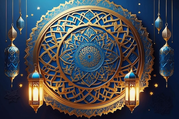 Ramadan Kareem amp Eid Mubarak amp Eid al Adha fond de célébration traditionnelle colorée