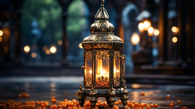 ramadan kareem eid mubarak lampe élégante royale à l'ancienne