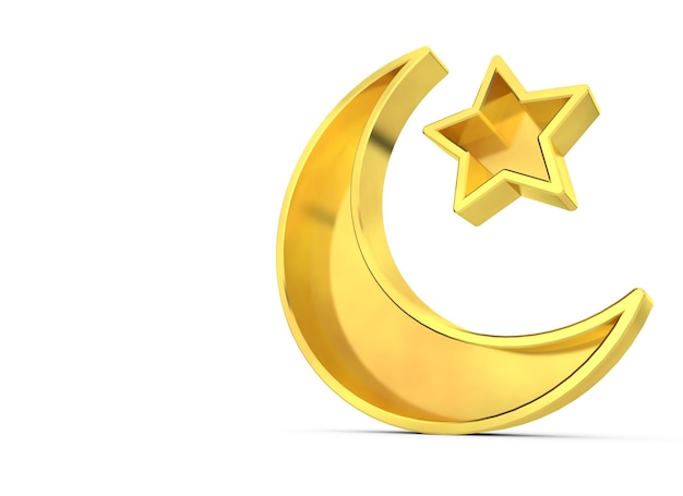 Ramadan Kareem lune et étoile rendu 3D