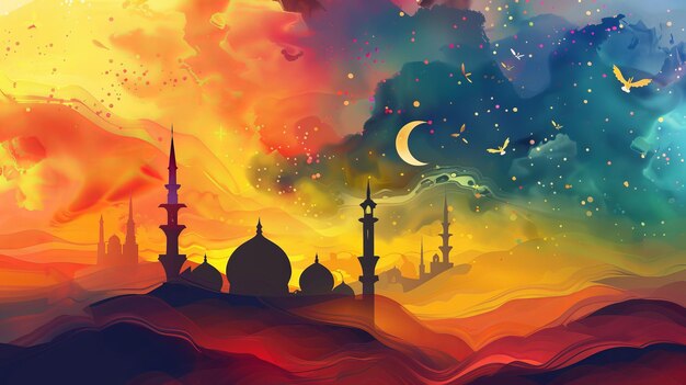 Ramadan karim liquide abstrait un beau fond coloré avec la réalité ar 169 v 6 ID d'emploi 4aa435762cb64972bbd6c31f9e0d856f