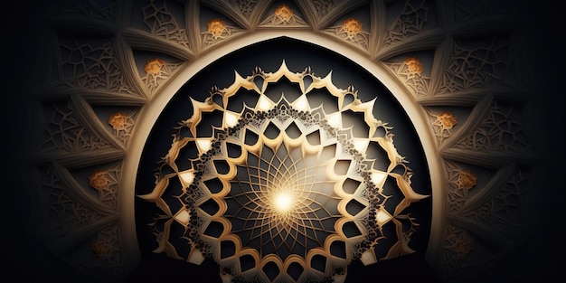 Ramadan Mubarak Concept Design illustratif minimaliste sur fond islamique pour les vacances musulmanes