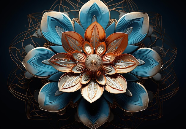 Rambly conception de fleurs 3D pour la technologie dans le style de Petros Afshar