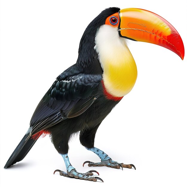 Un Ramphastos toco sur fond blanc ID de travail 7a642f4a3b5d4b1cab2665eaed0e97ed