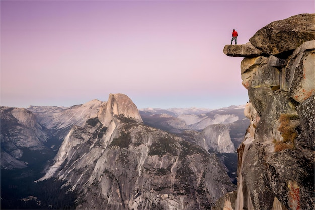 Photo randonnée californie états-unis half dome falaises yosemite valley yosemite falls glacier point meriposa