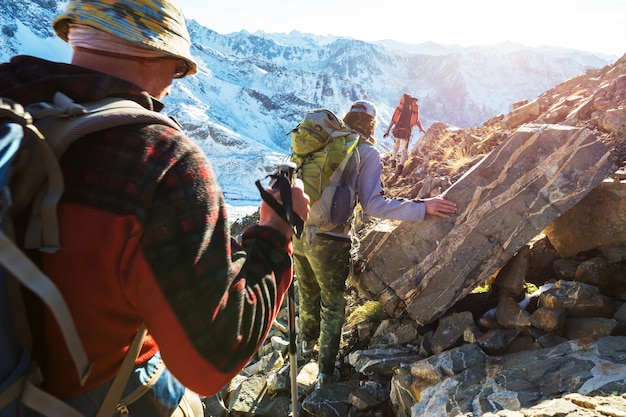 Randonnée dans les montagnes Kackar dans l'est de la Turquie, saison d'automne.