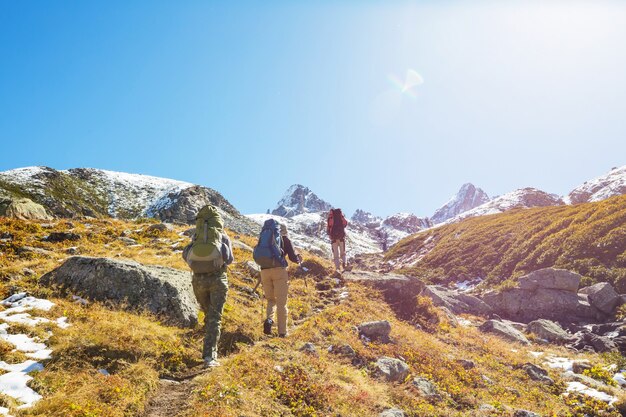 Randonnée dans les montagnes Kackar dans l'est de la Turquie, saison d'automne.