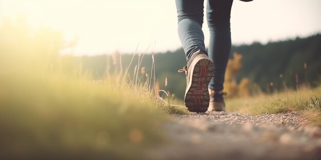 Randonnée le long du sentier Un voyage à travers les grands espaces