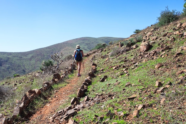 Randonnées dans les montagnes de Fuerteventura, Îles Canaries, Espagne