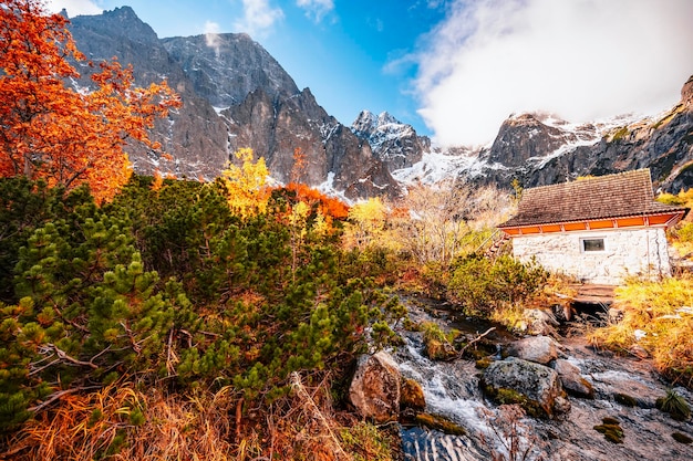 Randonnées dans le parc national des Hautes Tatras HiIking du lac blanc au lac vert dans le paysage de montagne Zelene pleso Slovaquie