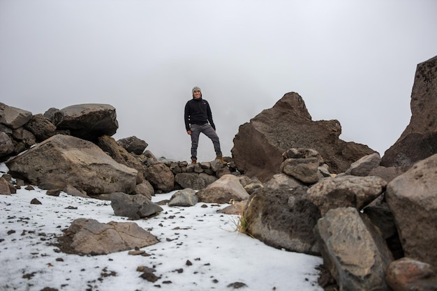 Un randonneur escaladant le Pico de Orizaba