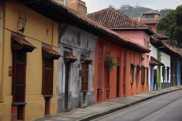 Une rangée de bâtiments colorés dans la vieille ville de cusco