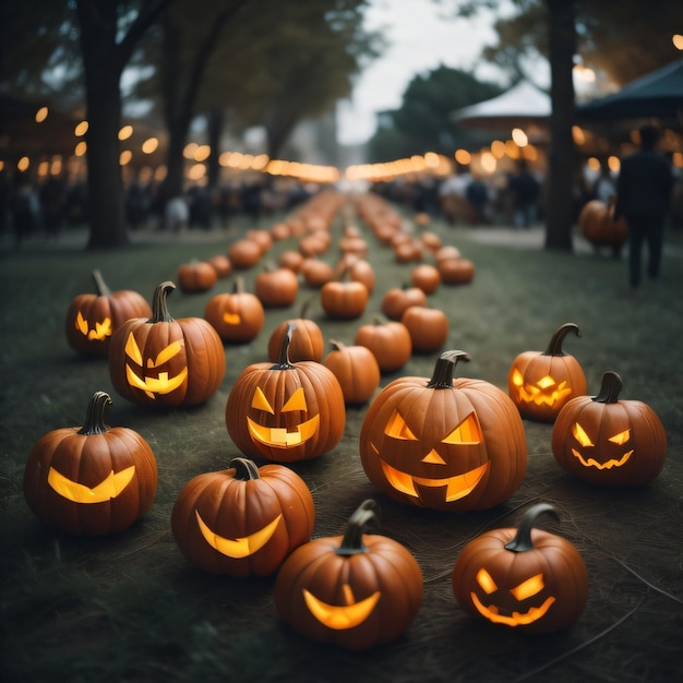 Une rangée de citrouilles avec les mots "citrouilles" dessus.