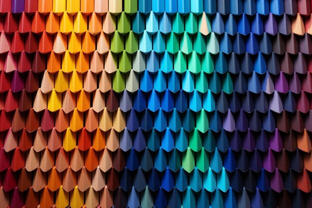 une rangée de crayons colorés dans une rangée