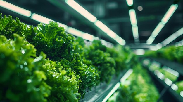 Une rangée de laitue dans l'épicerie