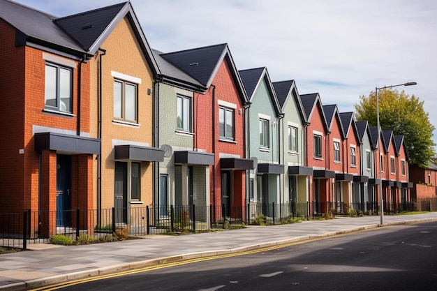 Photo une rangée de maisons avec une qui dit le mot sur le côté