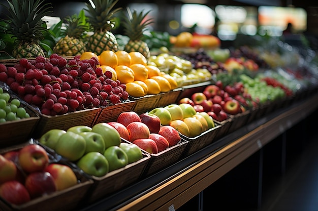 rangées de supermarchés avec des produits backgroundfood store