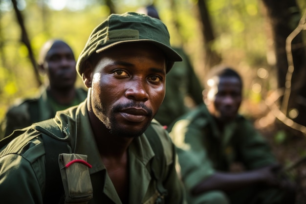 Rangers surveillant la faune dans un sanctuaire pour protéger les espèces en voie de disparition