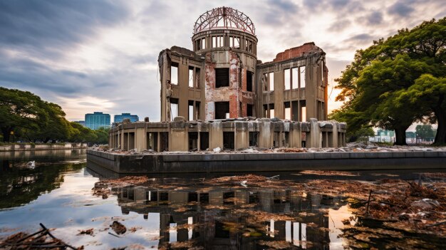 Photo rappelant la résilience le dôme de la bombe atomique témoigne de la dévastation et de l'espoir d'hiroshima