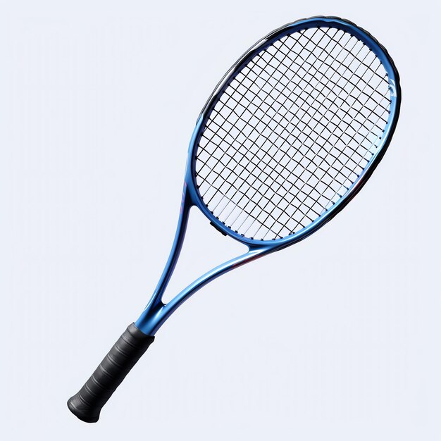 une raquette de tennis bleue et noire