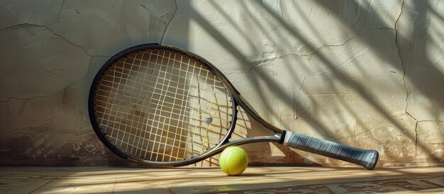 Raquette de tennis frappant une balle de tennis