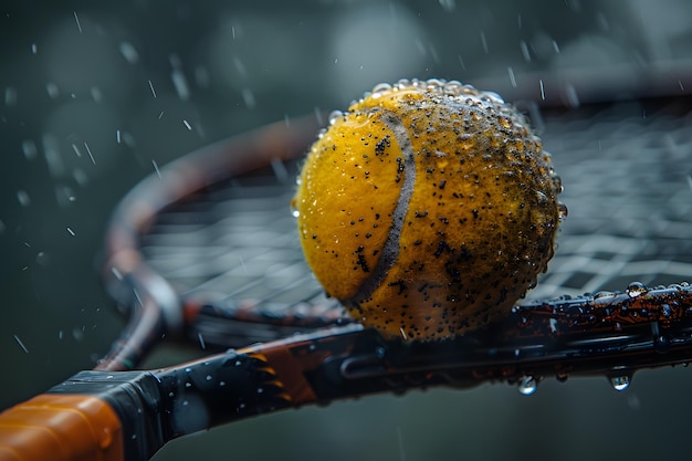 Raquette de tennis avec IA générative de balle de tennis