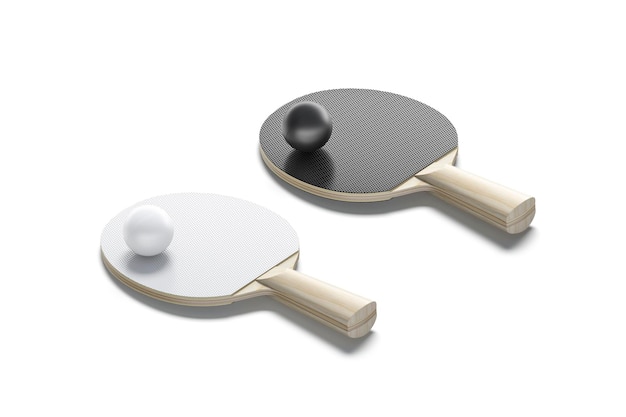 Raquette de tennis de table noire et blanche avec balle Raquette sportive avec balle pour jeu en caoutchouc Tabletennis