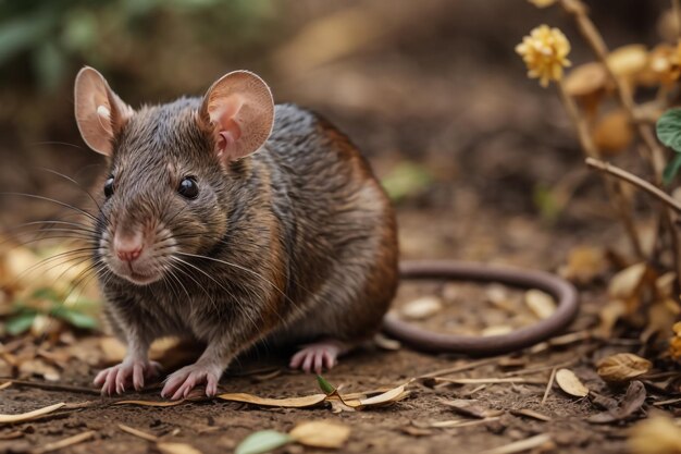 Rat commun dans un parc à côté d'un canal à Maastricht