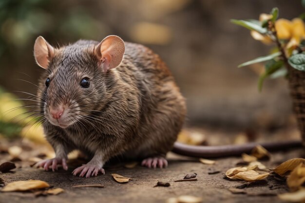 Rat commun dans un parc à côté d'un canal à Maastricht