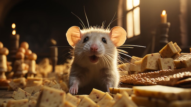 Un rat a volé le fromage dans la maison.