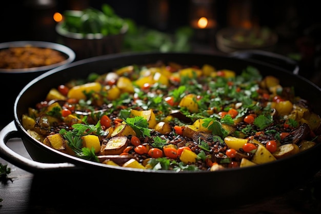 Photo ratatouille aux lentilles et aux légumes