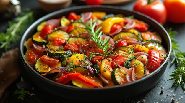 Ratatouille Un mélange coloré de légumes ragoûtés