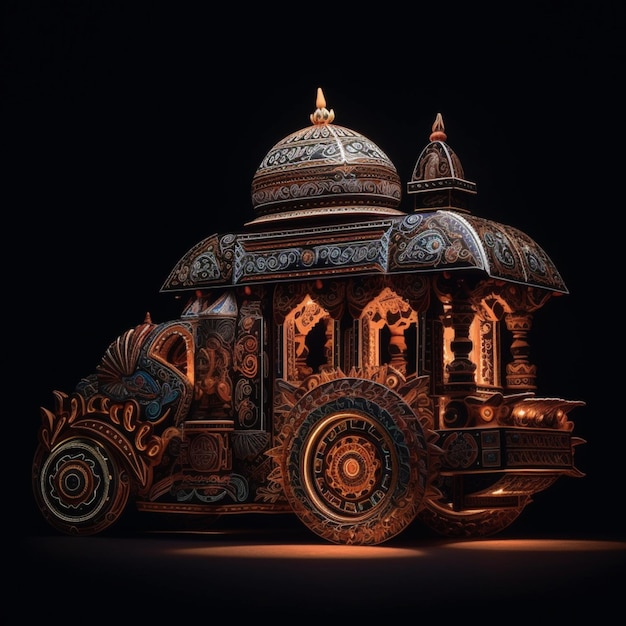 Rath yatra sur fond noir