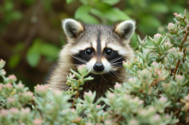 Le raton laveur adorable génère ai