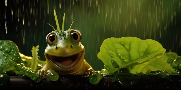 Les ravageurs drôles dans le jardin, les chenilles et les escargots, photo de haute qualité, IA générative.