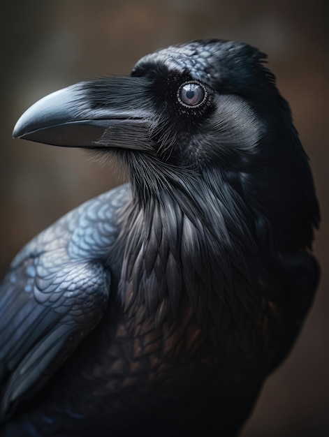 Raven de façon réaliste photo portrait générative ai