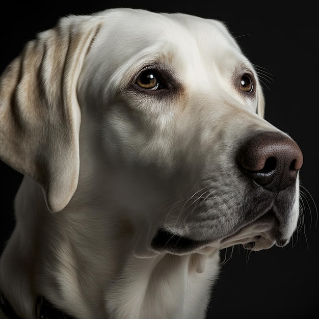 Ravissant portrait de chien blond labrador retriever sur fond isolé