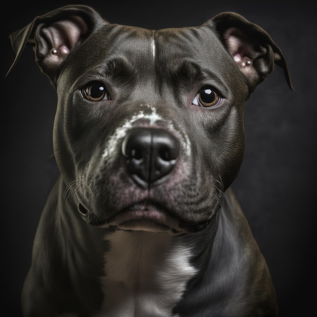 Ravissant portrait de chien staffordshire bull terrier sur fond isolé