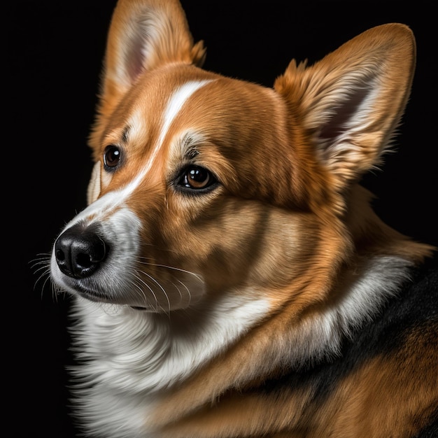 Ravissant portrait en studio de chien sur fond isolé