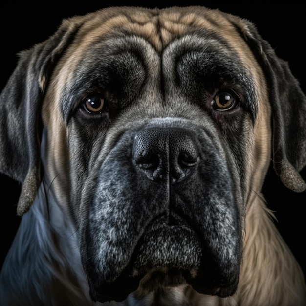 Ravissant portrait en studio de curiosité look portrait de chien dogue anglais