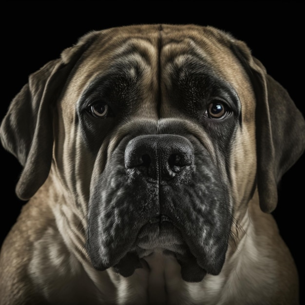 Ravissant portrait en studio de curiosité look portrait de chien dogue anglais