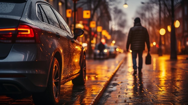 Photo le ravitaillement en carburant d'une voiture électrique à une station-service