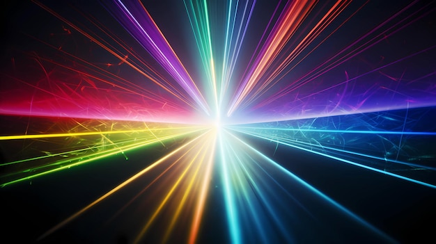 les rayons colorés brillent du centre IA générative