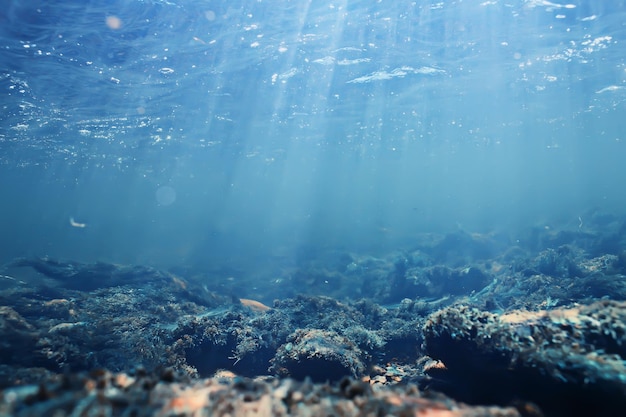 rayons de soleil sous l'eau fond bleu océan, lumière du soleil abstraite dans l'eau fond d'écran