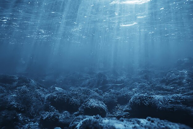 Photo rayons de soleil sous l'eau fond bleu océan, lumière du soleil abstraite dans l'eau fond d'écran