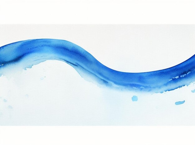 Rayures dessinées à la main à l'aquarelle Ink Wave avec des taches bleues