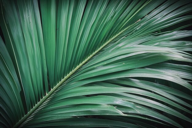 À rayures de feuilles de palmier Fond de texture verte abstraite Ton vintage